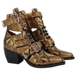 *SOLD *   Chloé Rylee Cutout Snake Leather Boots